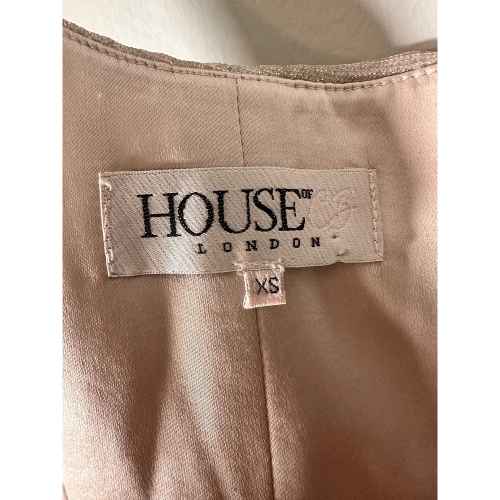 House of CB Elsa Silver Sparkle Cropped Corset Top Women XS Boned Crop SB4834 - Picture 5 of 7